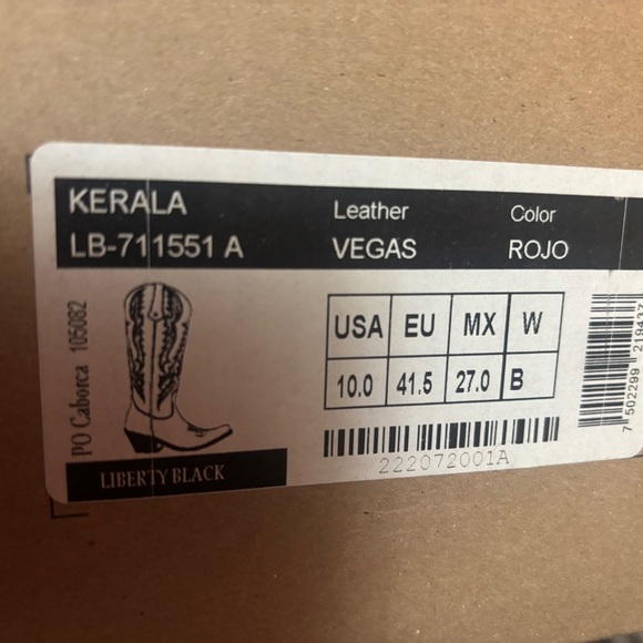 LIBERTY Black Red Western Boots - Picture 5 of 7